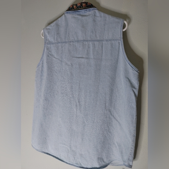 Vintage Country Legends floral collar denim buttondown shirt - Picture 3 of 5